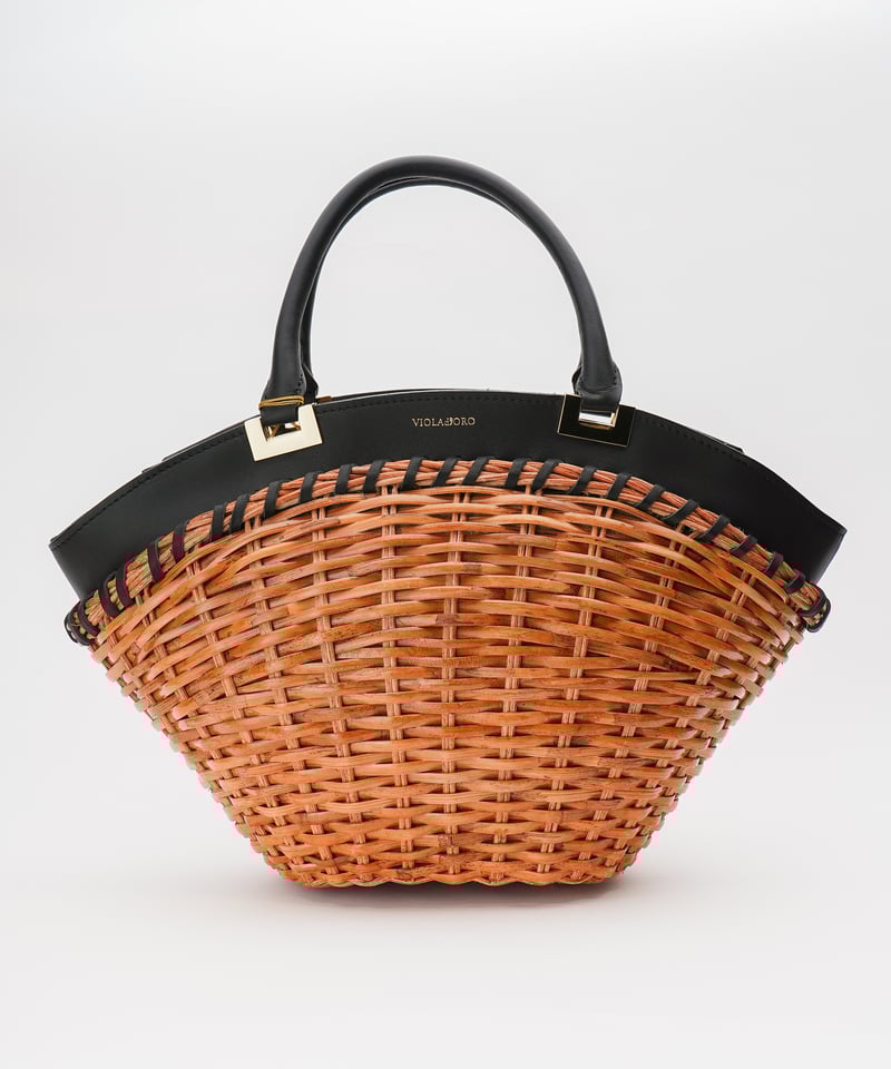 VIOLAd'ORO】スプリットラタン×レザートートバッグ＿250502007853 | E