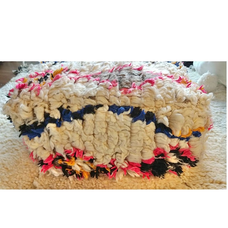 ☆未使用 モロッコ プフ pouf アジラル オットマン クッションラグ