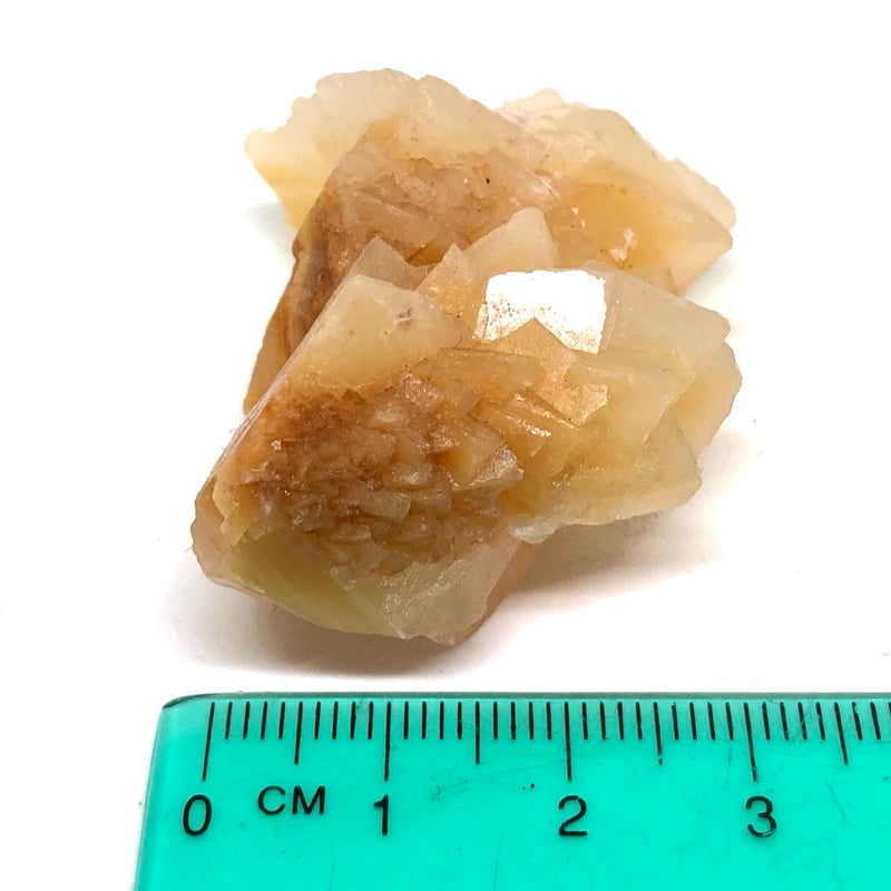 美結晶！】中国産蛍光オレンジカルサイト・クラスター標本【③33.13g