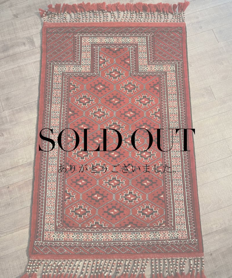 74cmx47cmバルラグ手織り絨毯ヴィンテージ ラグトルクメンラグ
