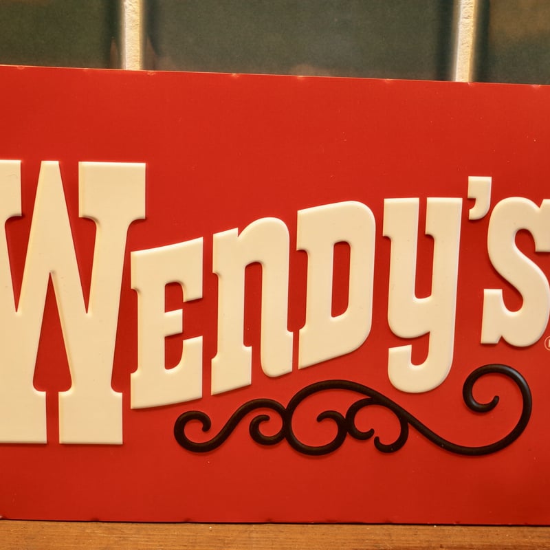 Wendy's ウェンディーズ 看板 メタルサイン エンボス アメリカ USA RD
