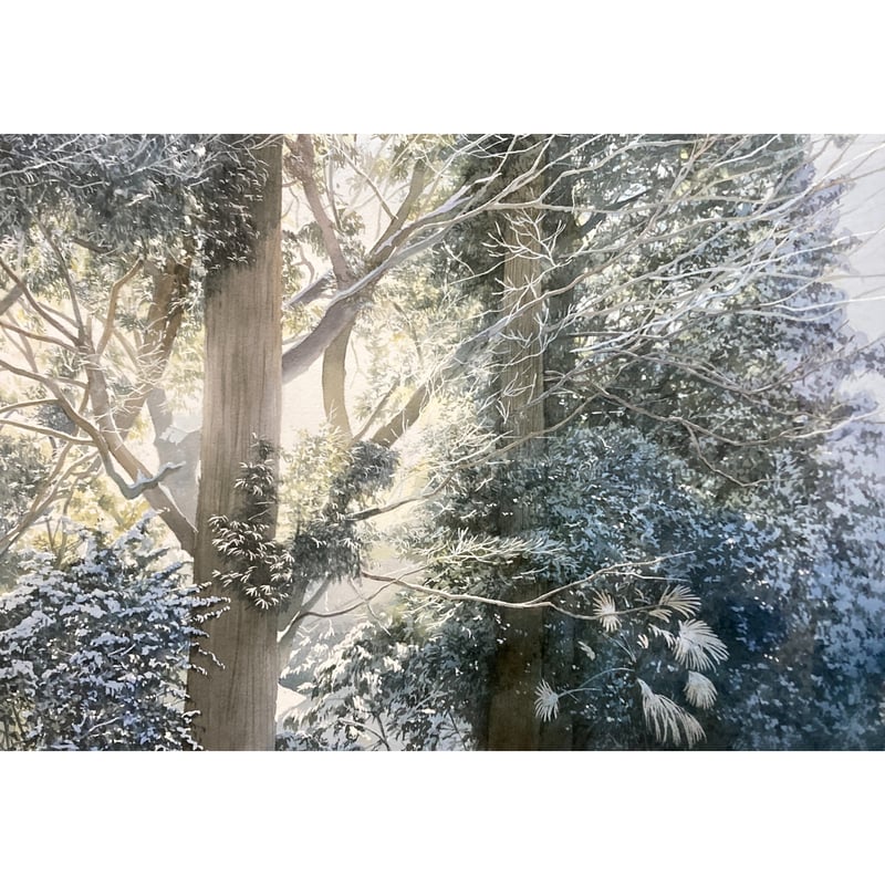 あべとしゆき 「冬の小枝」水彩画 | 恵埜画廊STORE