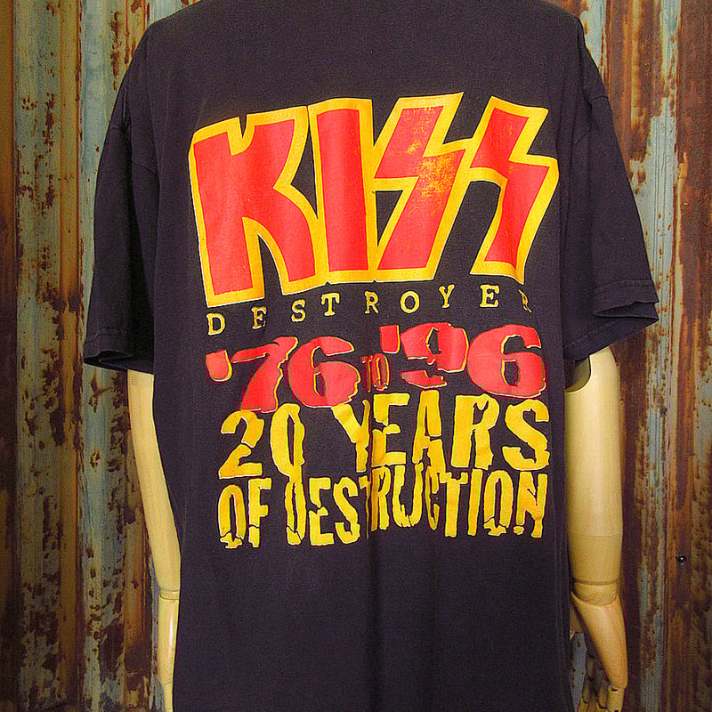 ビンテージ90's○KISS ALIVE/WORLDWIDE '96 '97 ツアーTシャツ黒