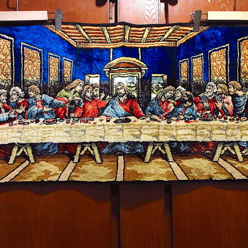 ビンテージ○最後の晩餐ラグ約50cm×96cm○230303c5-rug マット絨毯ダ