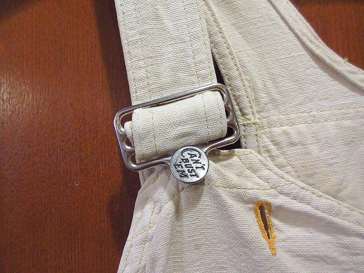 ビンテージ40's○CAN'T BUST'EMエプロン付きダブルニー生成り