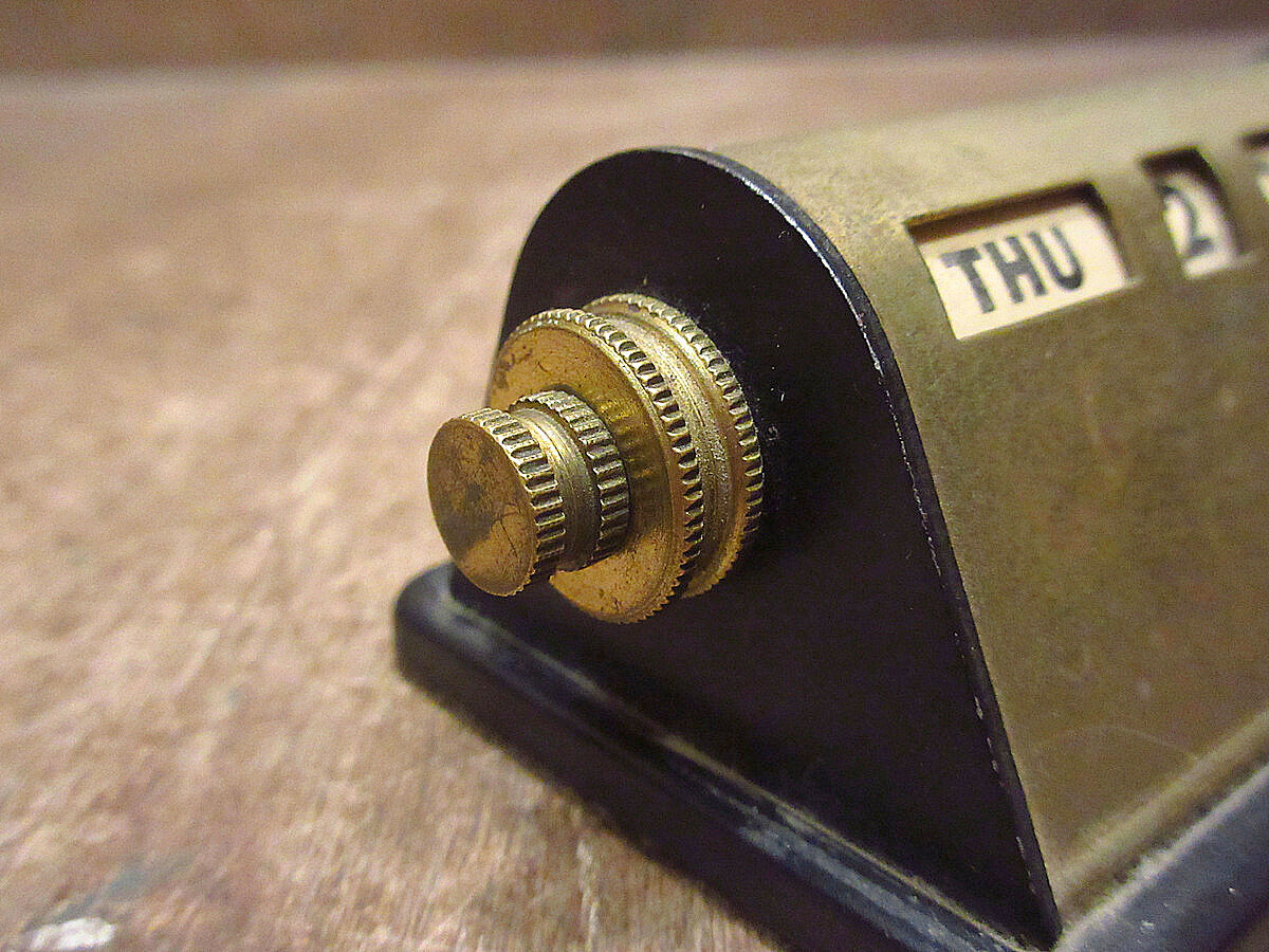 ビンテージ○卓上万年カレンダー○230709i5-otclctブラス真鍮