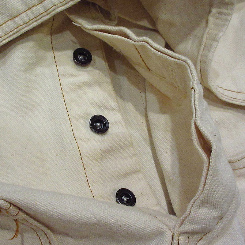 ビンテージ70's○BIG MACエプロン付きダブルニー生成りオーバーオール