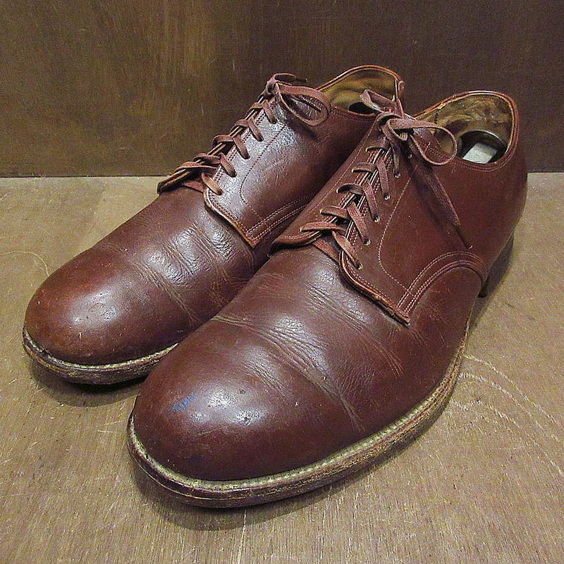 ビンテージ40's50's○U.S.NAVYサービスシューズ茶size 10 EE○22020
