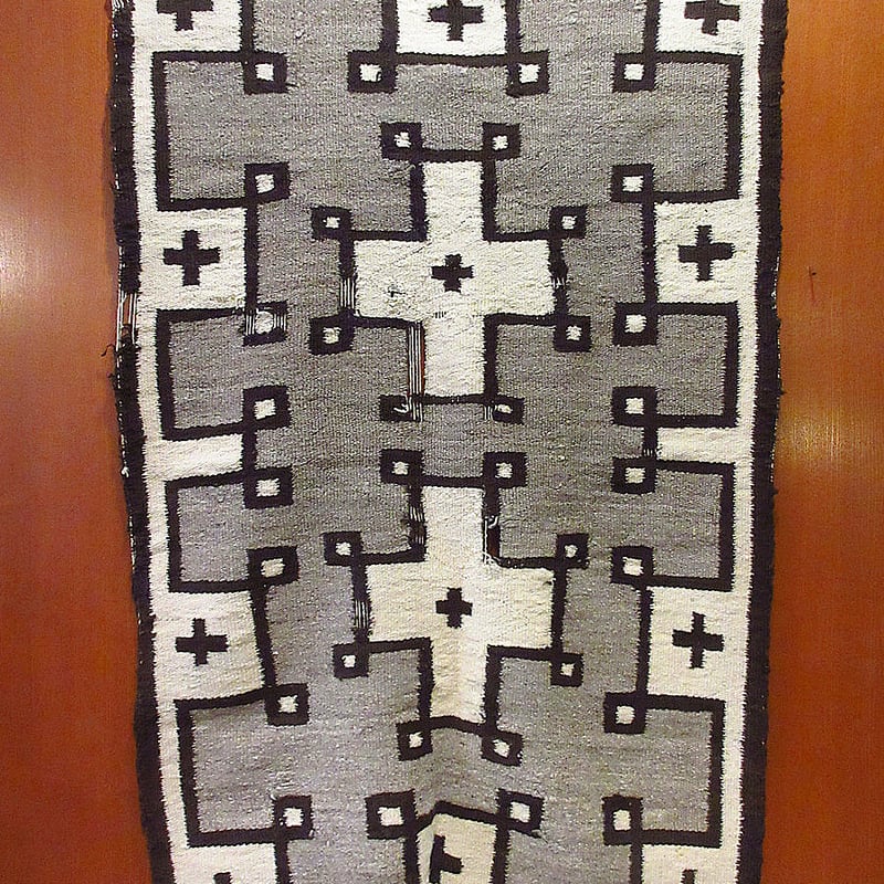 ビンテージ~40's○ナバホラグ約129cm×約81cm○240717i8-rugハンドウーヴ