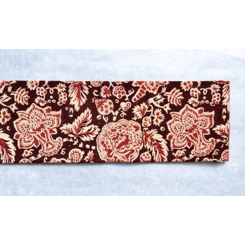 古法インド更紗 九寸名古屋帯 錆色花模様（仕立て上り） | 古布と帯