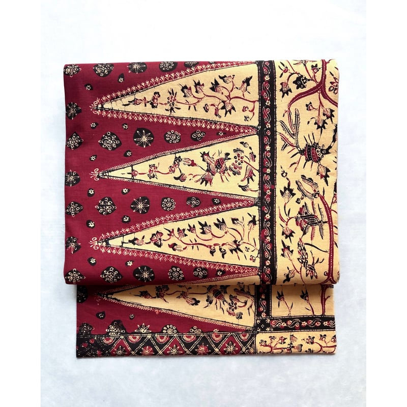 ジャワ更紗 九寸名古屋帯 花木に鳥/トゥンパル（仕立て上り） | 古布と