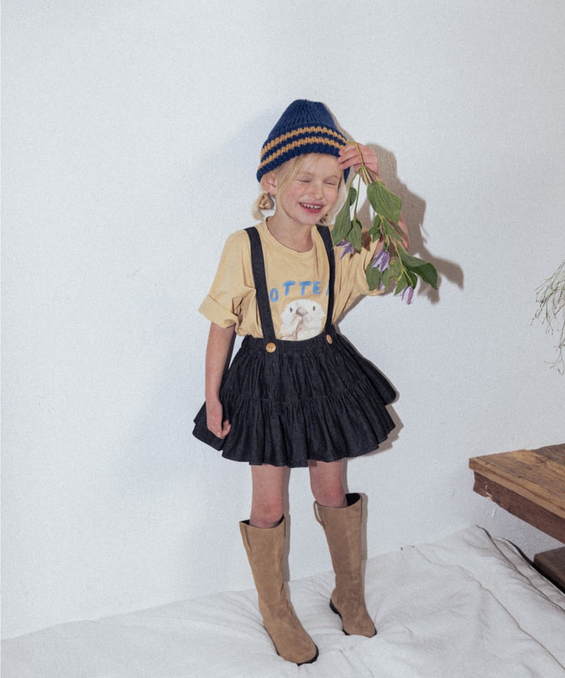 Wonny Ribbon / Black Denim Skirt | lisoro