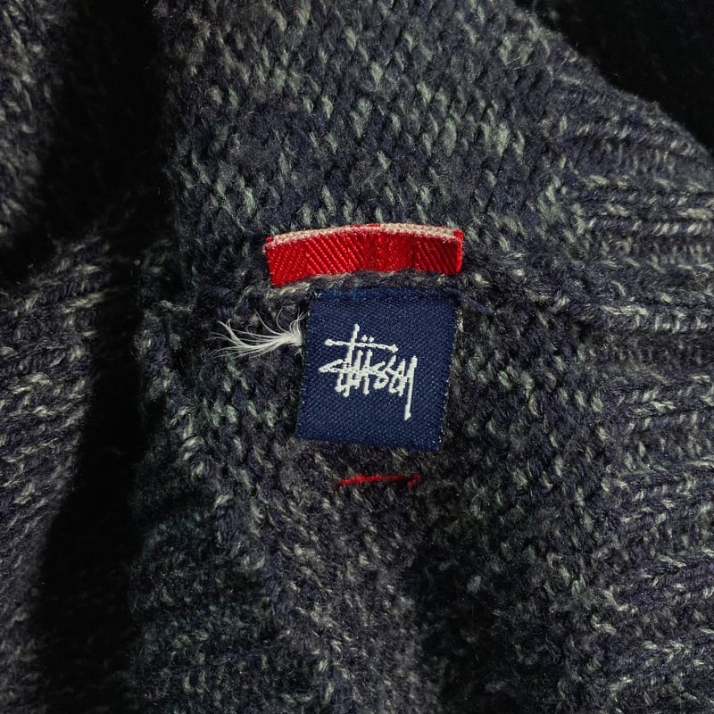 OLD STUSSY 90s zip-up drivers knit sweater | 無無