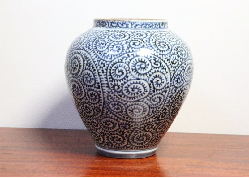 江戸中期染付蛸唐草文沈香壺 | 吉祥寺PukuPuku