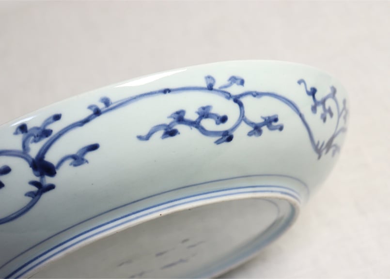 江戸中期染付松梅図尺皿 | 吉祥寺PukuPuku