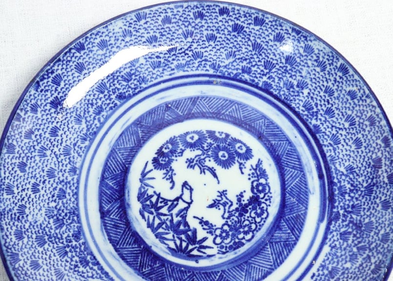 明治後期～大正紙刷微塵唐草図7寸皿 | 吉祥寺PukuPuku