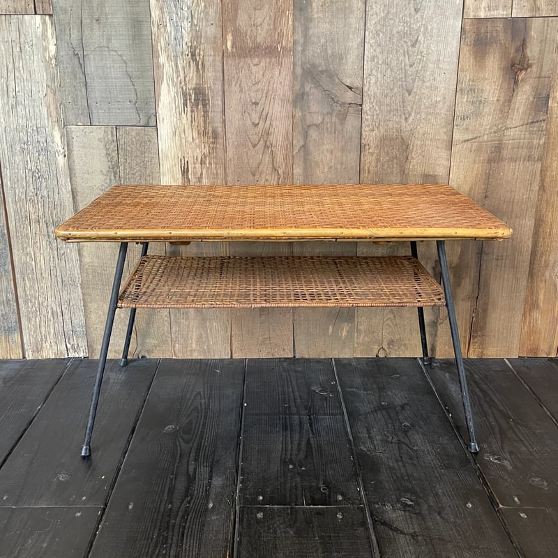 ラタン ローテーブル サイドテーブル フランスアンティーク | OGISHIMA