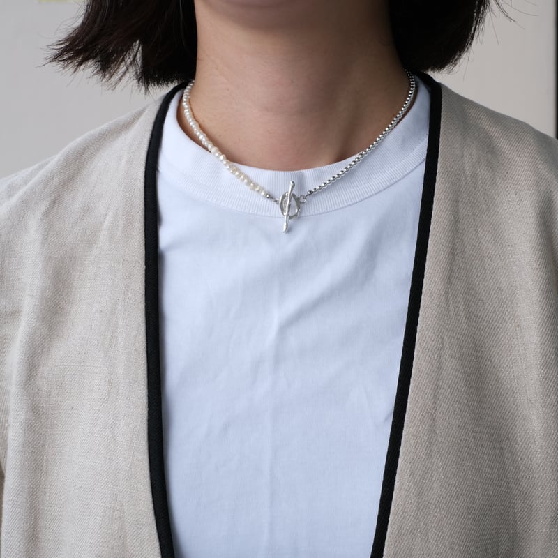 カレンシルバーマンテルと淡水パールのネックレス III | mybracelet