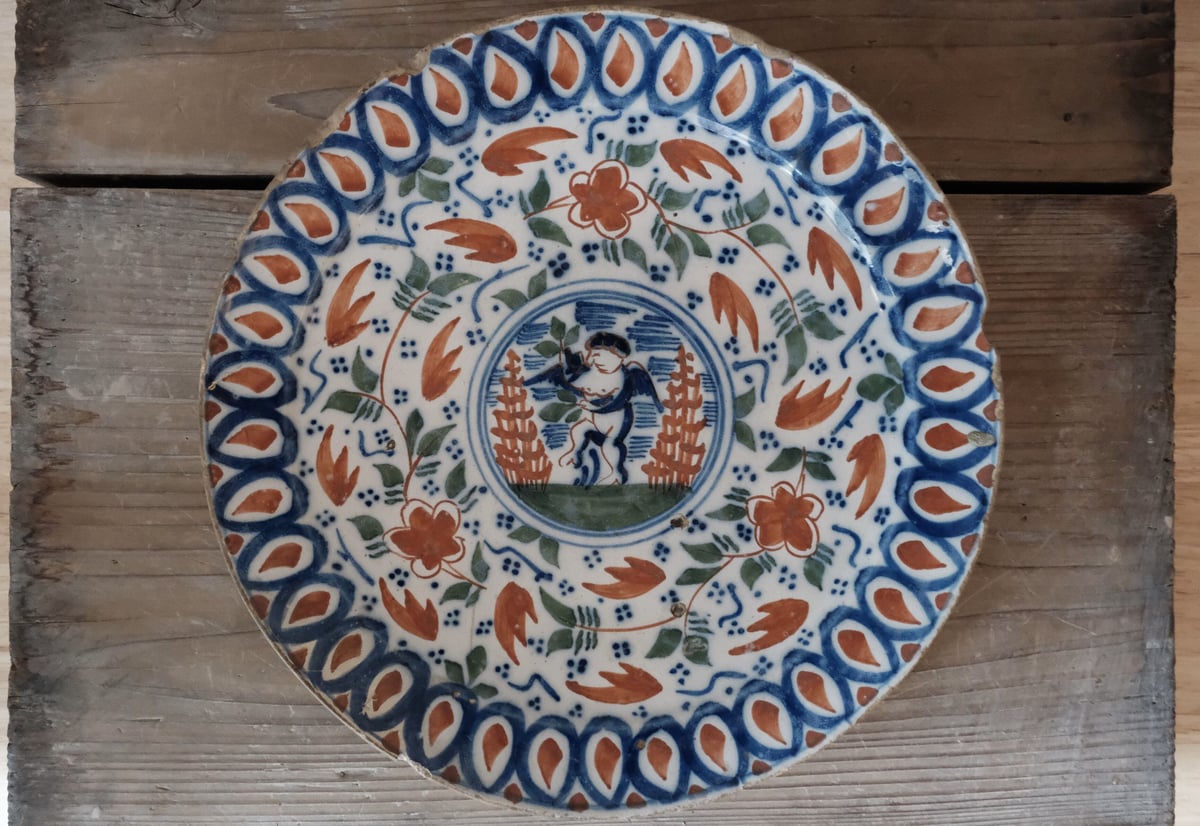 デルフト絵皿 オランダ18世紀 | 古物 鈍泥