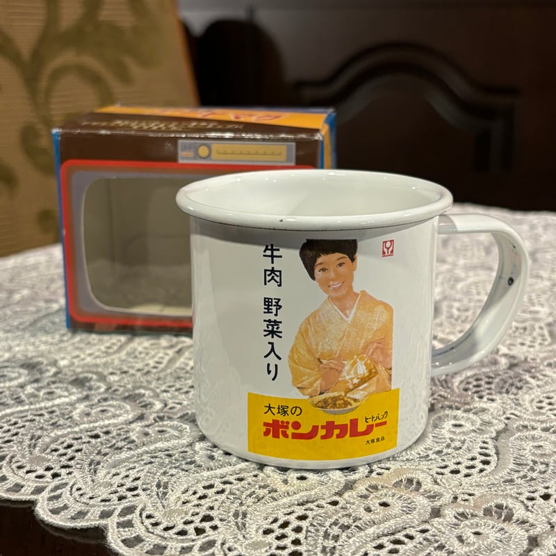 昭和レトロ ホーロー看板アートマグ ボンカレー 松山容子