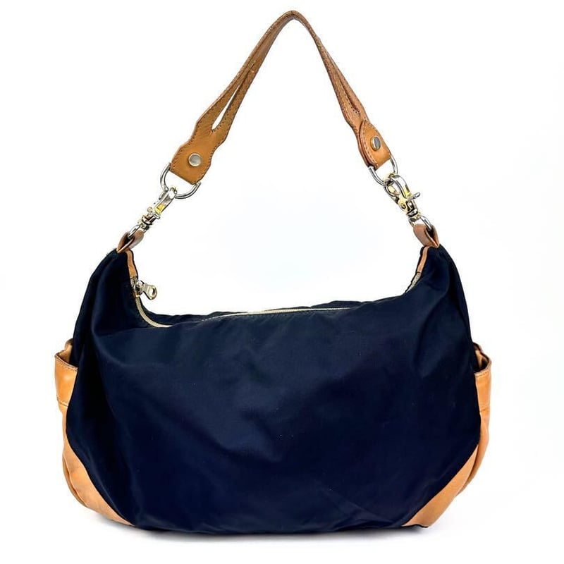 オロビアンコ 2wayバッグ ナイロンレザー トートーバッグ ネイビー PC