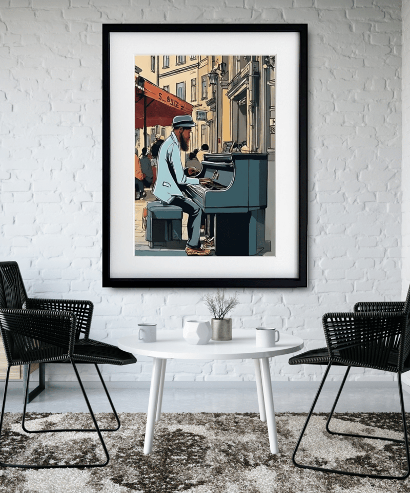 Street Musician｜街角のピアノと大人の渋さを描くジャズアート