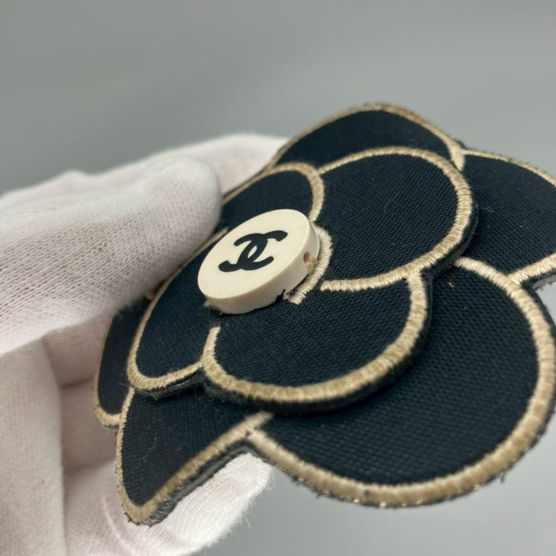 CHANEL (シャネル) ヴィンテージ ココマーク カメリア ブラック
