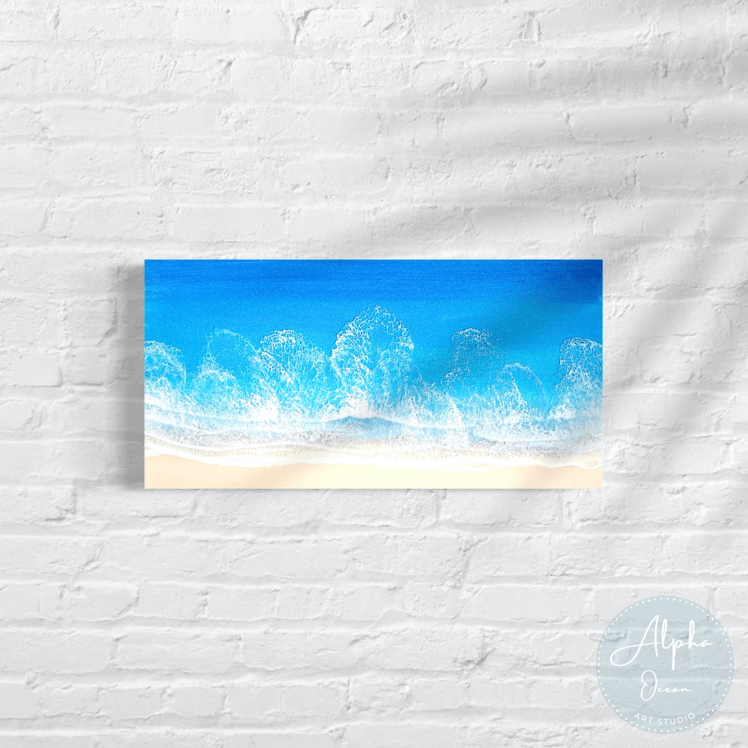 受注制作品】【ワイドサイズ 60cm x 30cm】木製パネル オーシャン