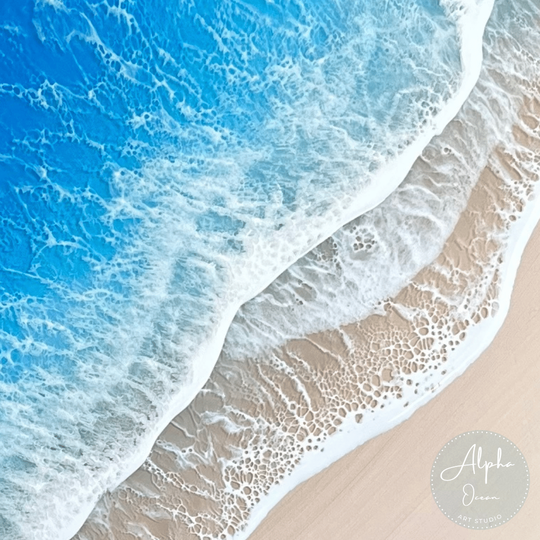 受注制作品】【A2サイズ】 木製パネル オーシャンレジンアート | Alpha