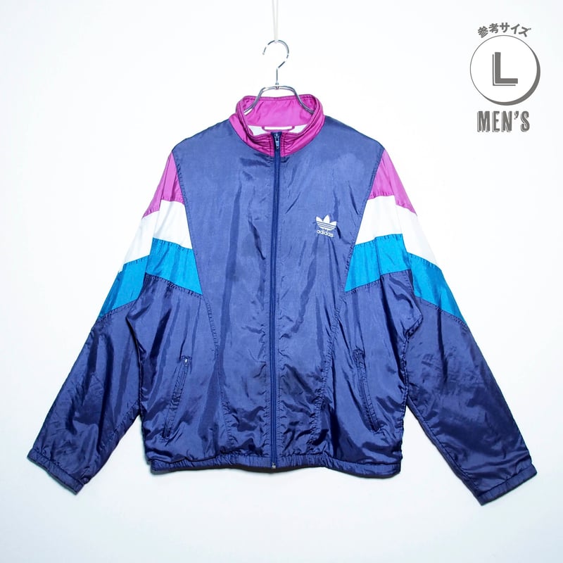 USED【 adidas 】80〜90sナイロンジャケット／MENS：L（送料込）［BSF-O