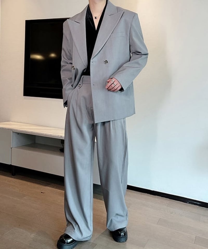 ワイドシルエット ダブルスーツセットアップ / 2color | ness.