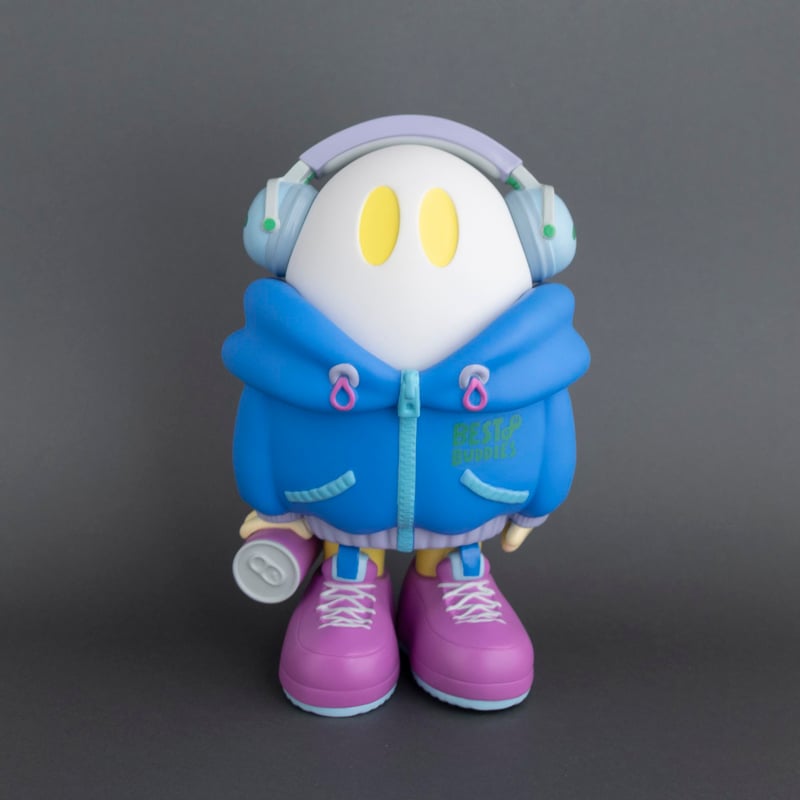 ヘッドホンおばけちゃんソフビ[BLUE] | ななしのおばけちゃん