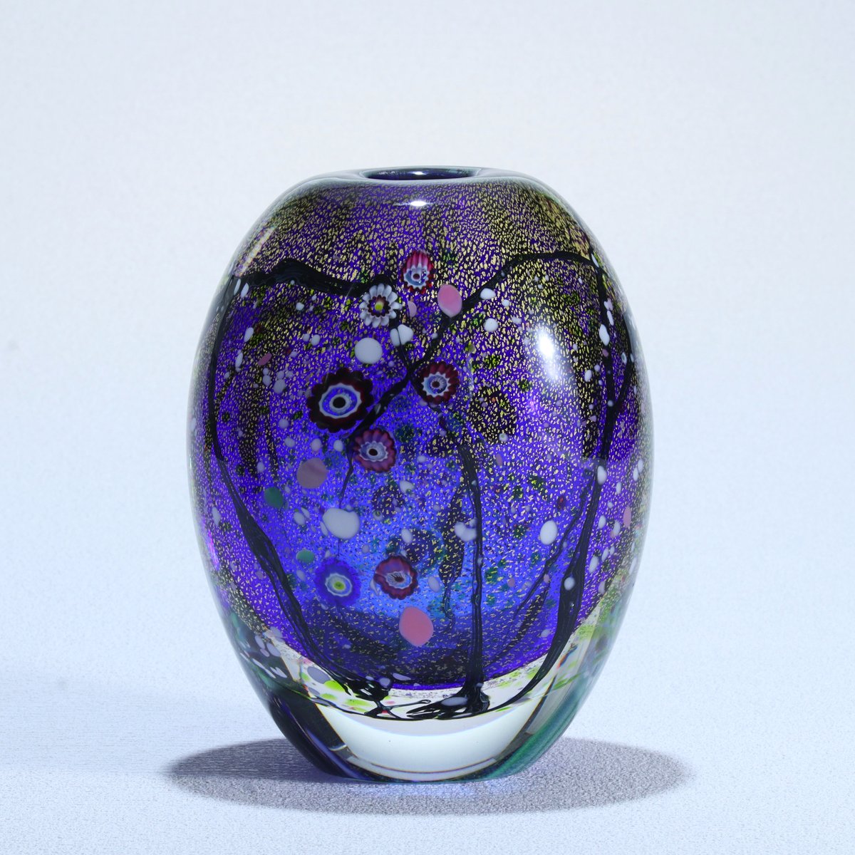 コバルトブルー ハンガリークリスタル 大型花瓶 花器 コバルトブルー