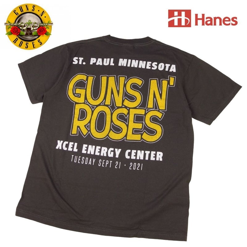 GUNS N' ROSES ガンズアンドローゼス Tシャツ Hanes製 チャコール L