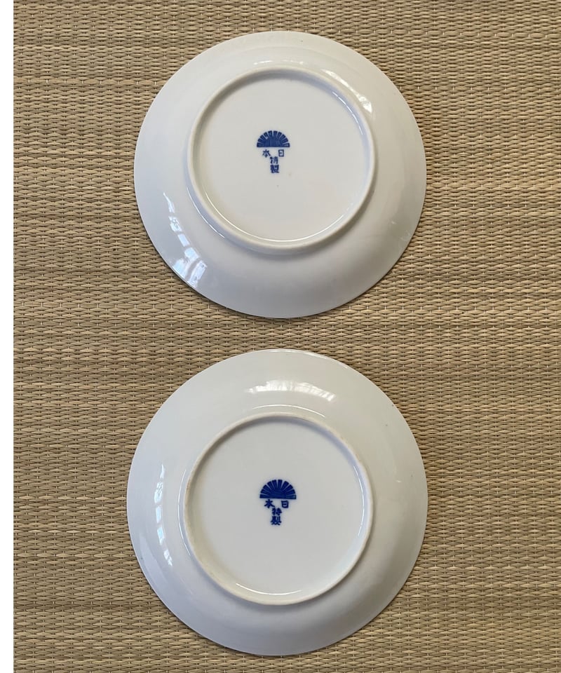 美品 同柄2客セット】日本特製 透かし芸者文様 エッグシェル 卵殻手