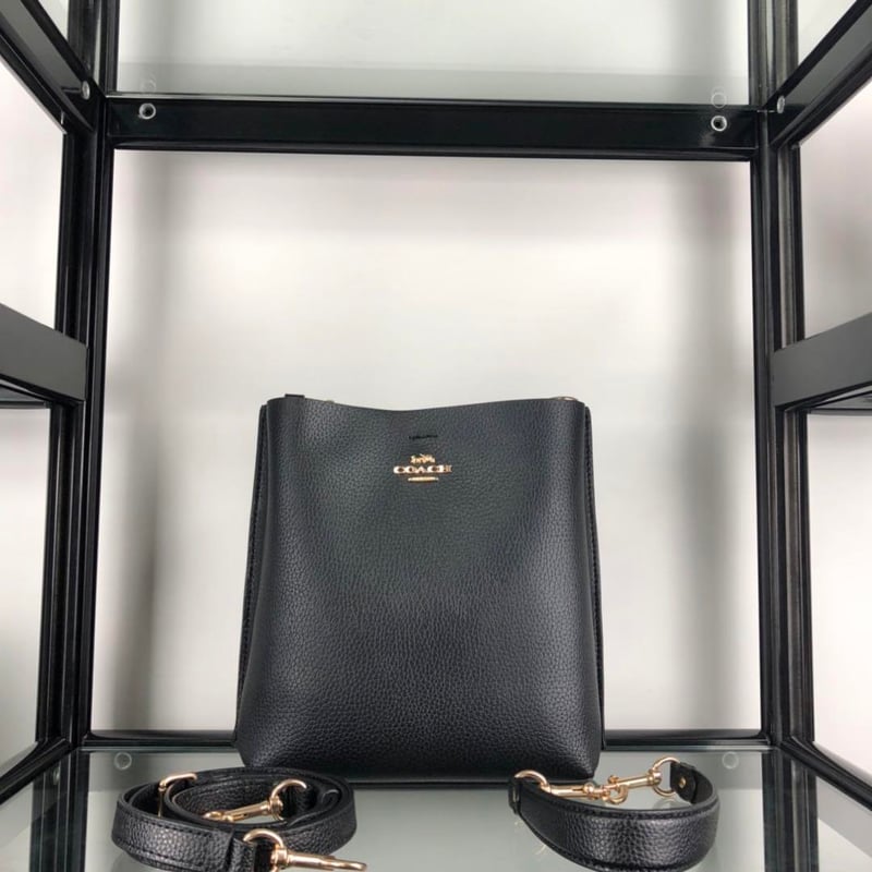 COACH ショルダーバッグ モリー バケット バッグ レザー ブラック
