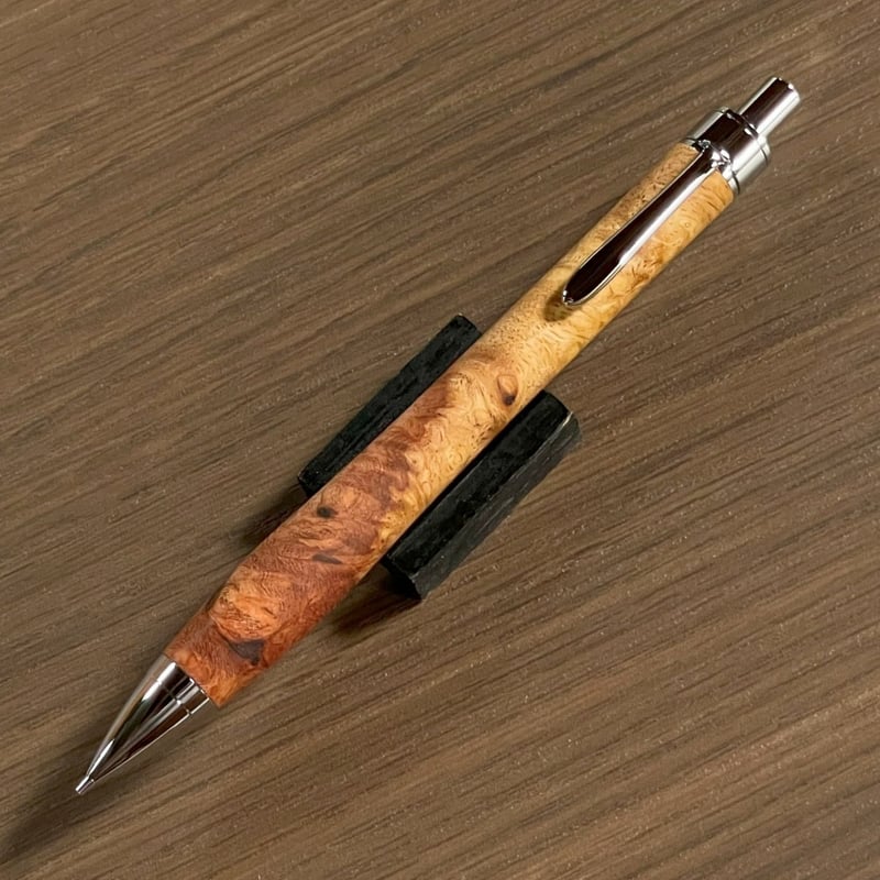 一点もの！【花梨瘤紅白】 木軸シャープペンシル UMA12 (SN_420535