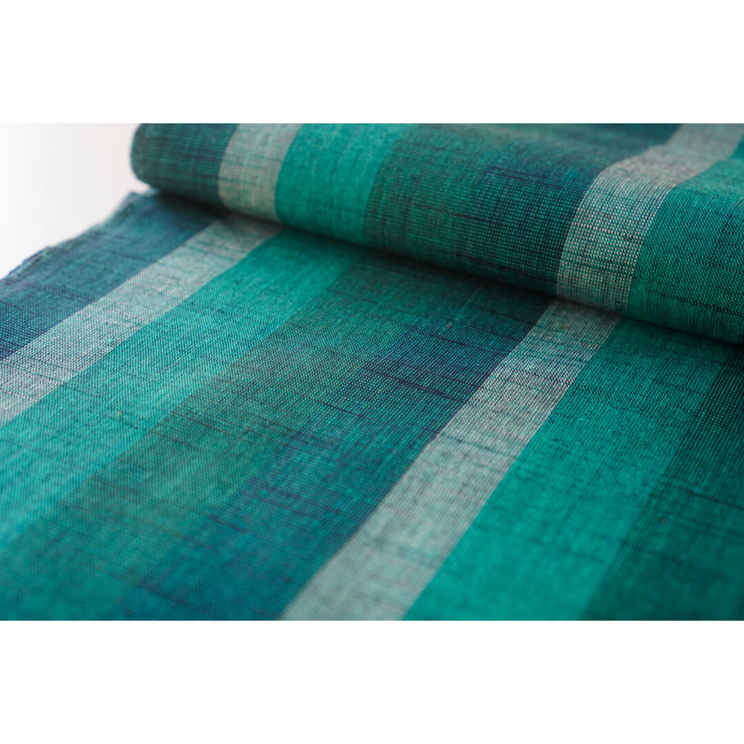 会津木綿 長尺【緑青かつお縞】 36尺 (13.5m) 反物 | 古今堂 ふだん着物屋