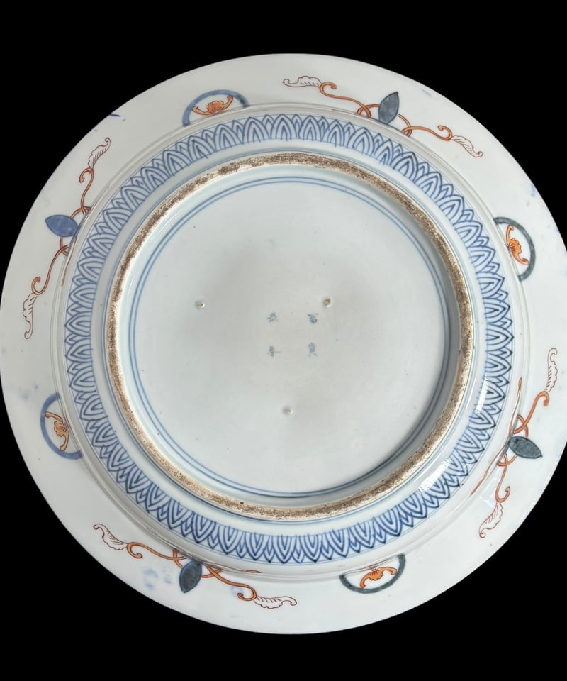 伊万里 大皿 [草花鳥紋絵] 色絵 盛り皿 飾り皿 器 古伊万里 江戸時代