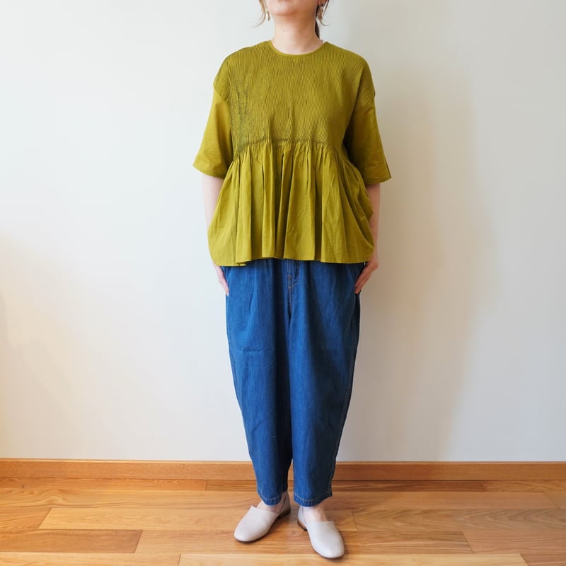 maison de soil／オーガニックコットンボイル ピンタックブラウス