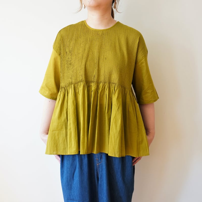 maison de soil／オーガニックコットンボイル ピンタックブラウス