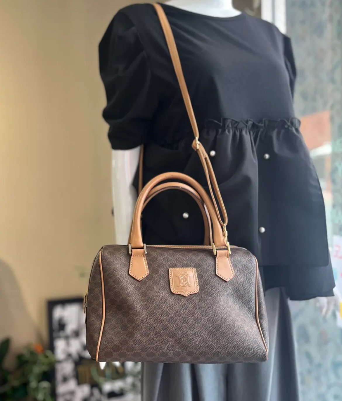 CELINE / セリーヌ】マカダム柄ヴィンテージボストンバッグ