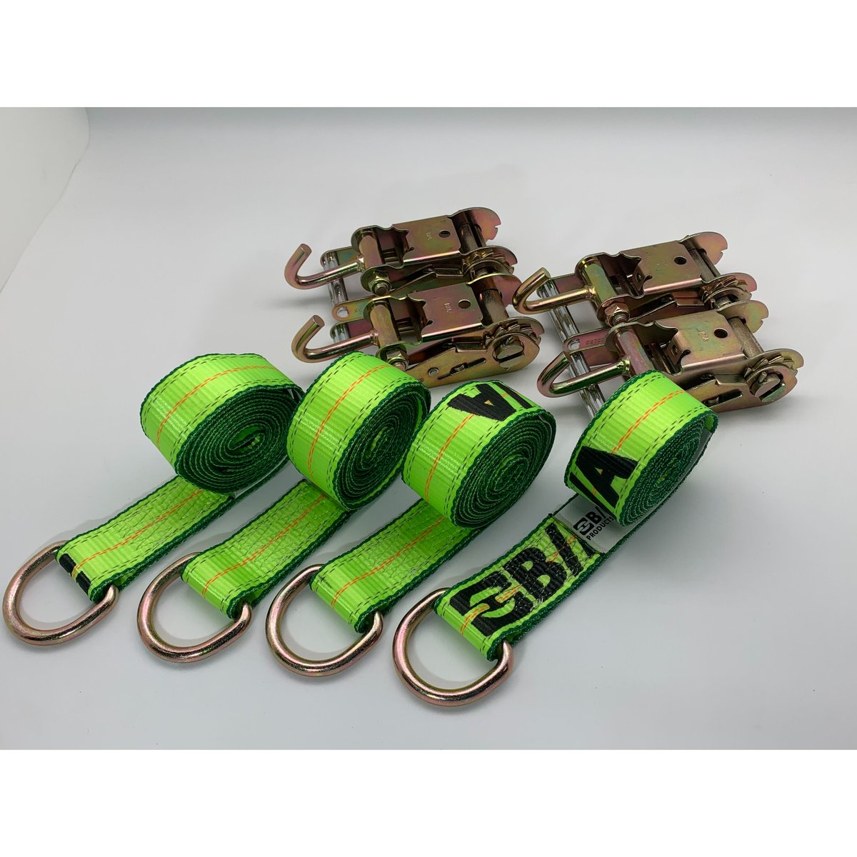 ハイビズラッソーストラップタイダウンセット 4組セット 反射材