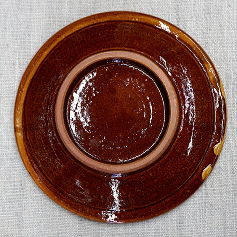 和食器 布志名焼 湯町窯 中皿 15cm 浪紋濃茶 黄釉 | うつわの店