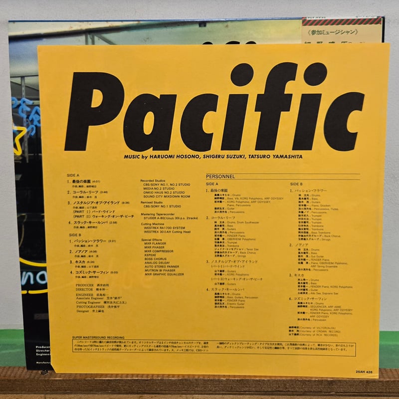 LP )細野晴臣、山下達郎、鈴木茂/PACIFIC 1978 CBS SONY 帯インサー