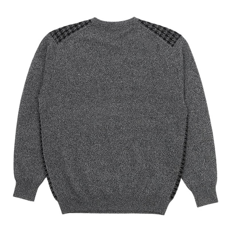 SALE/30％OFF】【カシミヤ100％】12G変形千鳥格子 ジャガード Vネック