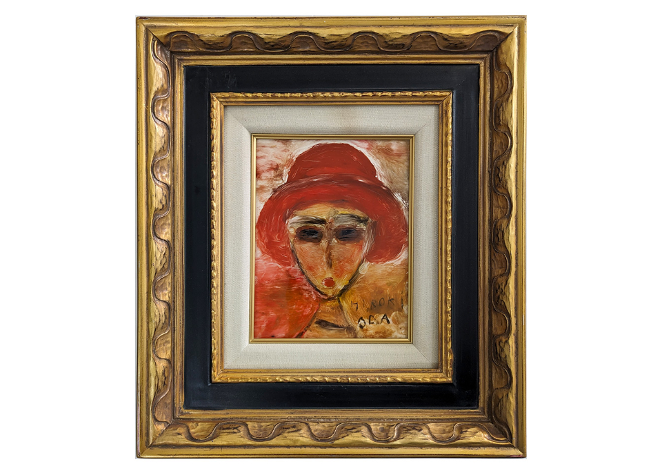 織田広喜 肉筆油彩SM【少女】二科会理事 日本芸術院会員 織田広喜 肉筆油彩