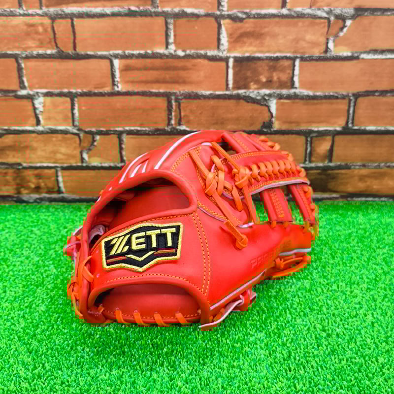 ZETT 硬式グローブ 内野用 オレンジ 型良‼️ ZETT 硬式野球グローブ