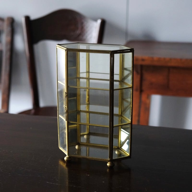 小型3段ガラスケース フランス アンティーク ヴィンテージ 0501790