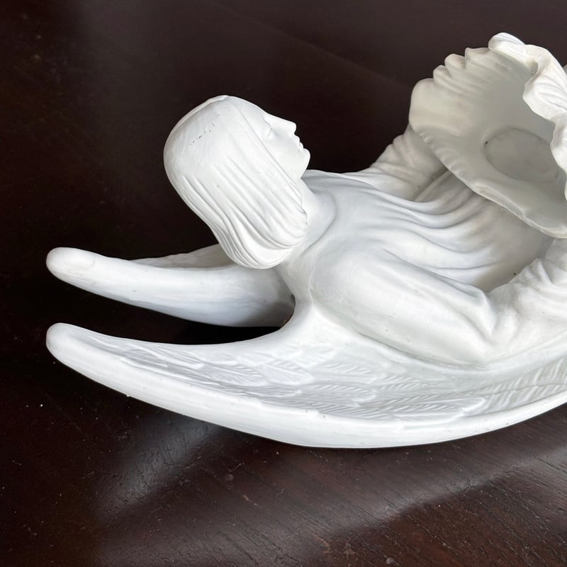 ビスク製 天使 ベニティエ 聖水盤 h37cm フランス アンティーク